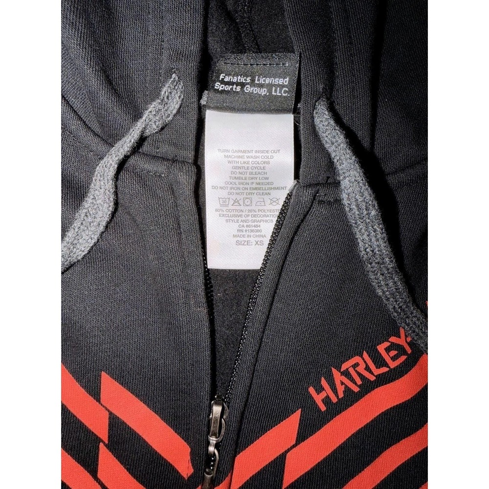 Harley-Davidson Women's Small Full Zip Hoodie Black Red Graphic Logo Biker - Picture 4 of 6